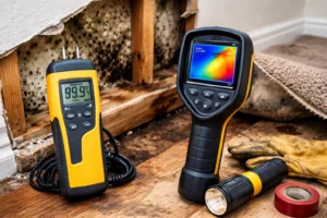 image of inspection tools like moisture meter or thermal camera