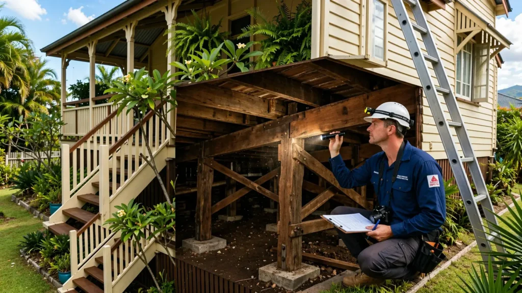 image of termite inspection in progress